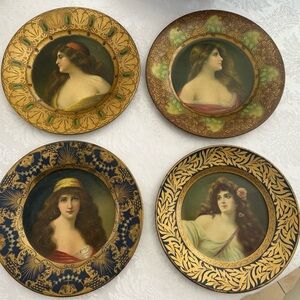 Vienna Dresden Art Nouveau Tin Lithograph Art Plates Lot of 4